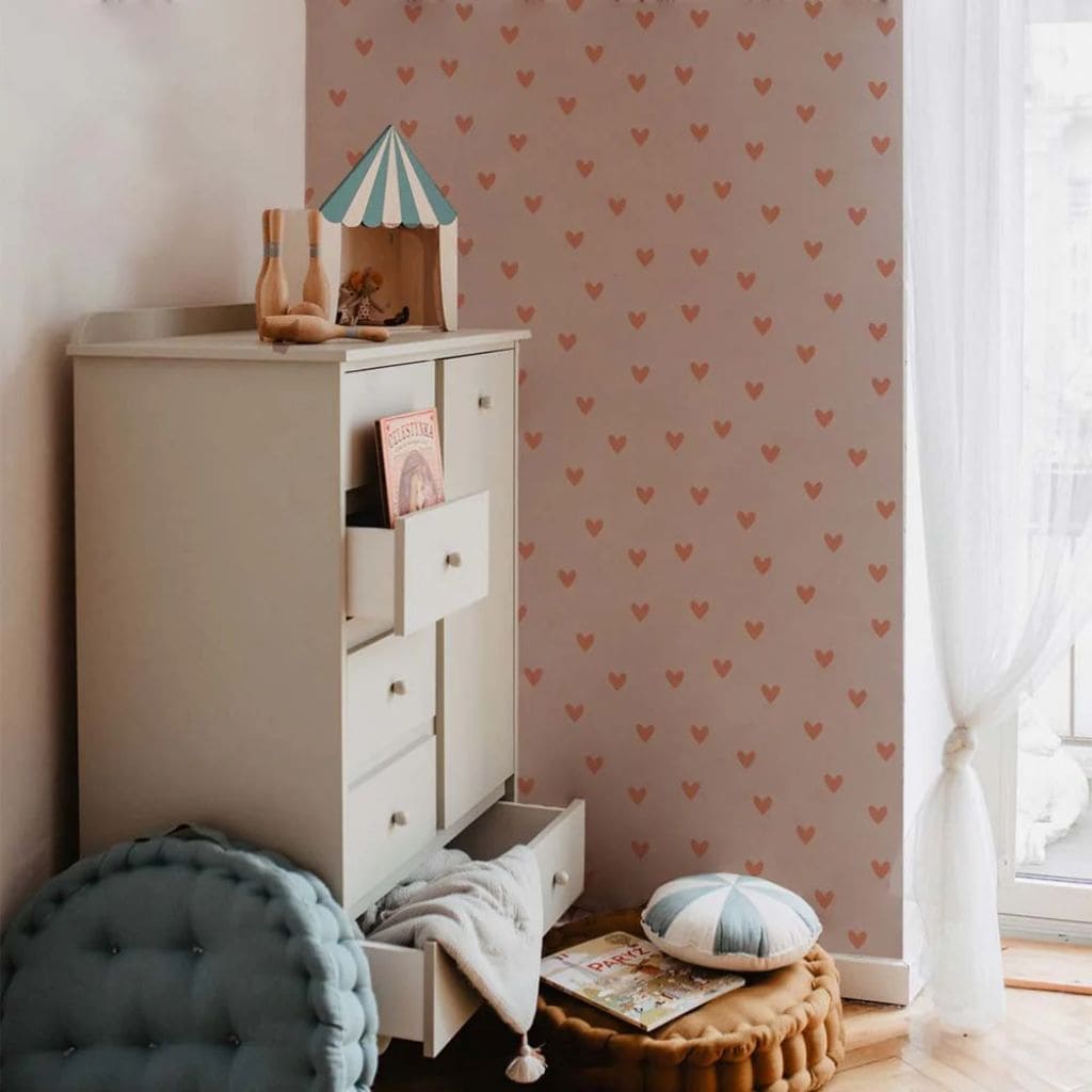 Papier Peint aux Petits Cœurs