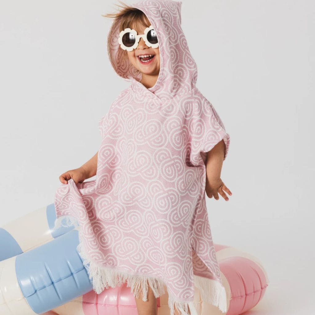 Poncho de Bain Enfant Rose