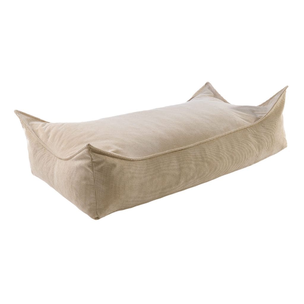 Pouf Enfant Rectangulaire en Velours Côtelé MeowBaby® - Sand