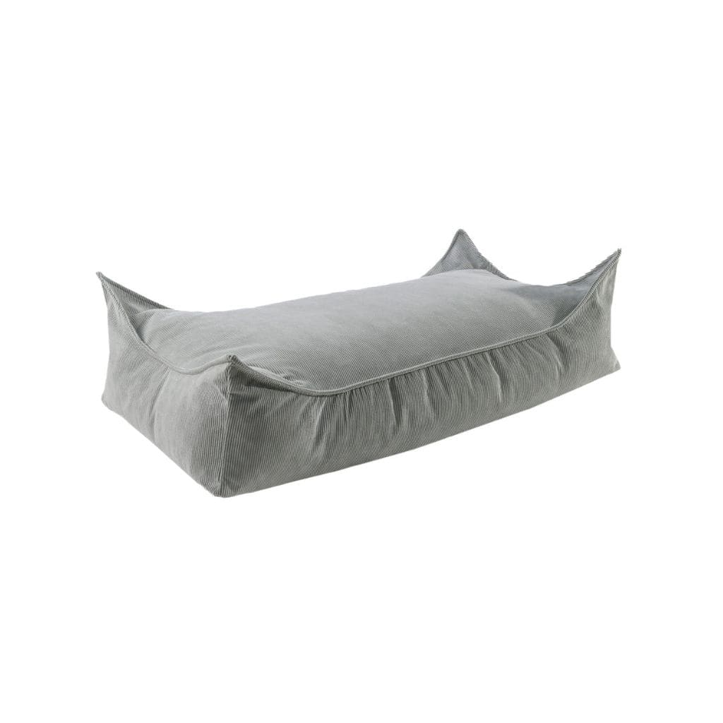 Pouf Enfant Rectangulaire en Velours Côtelé MeowBaby® - Gris