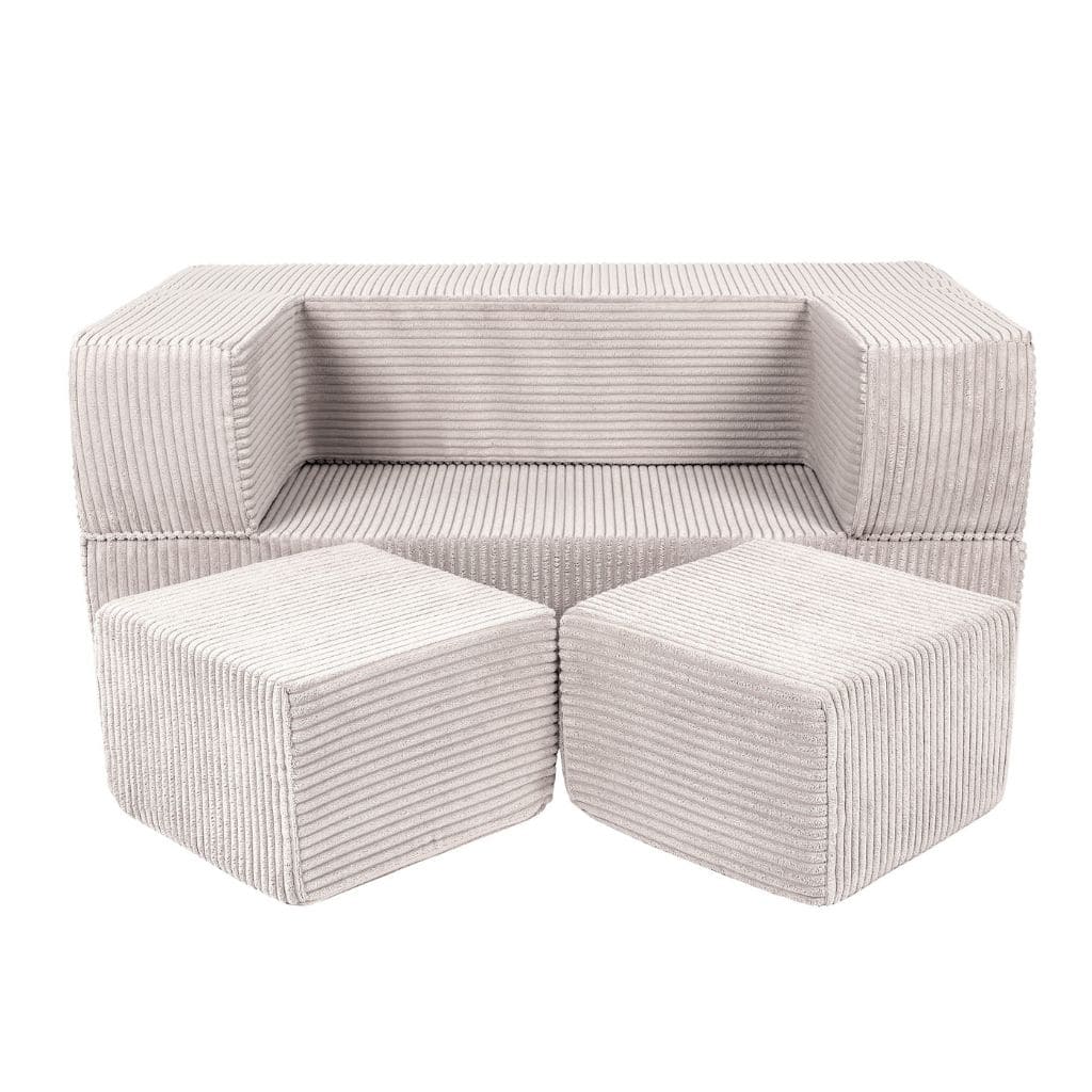 Canapé Cube en Velours MeowBaby® - Ecru