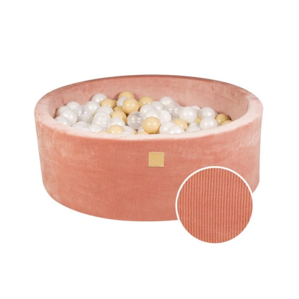 Piscine à Balles Ronde 90x30cm – 200 Balles Blanc & Sable & Translucide - Apricot Velvet