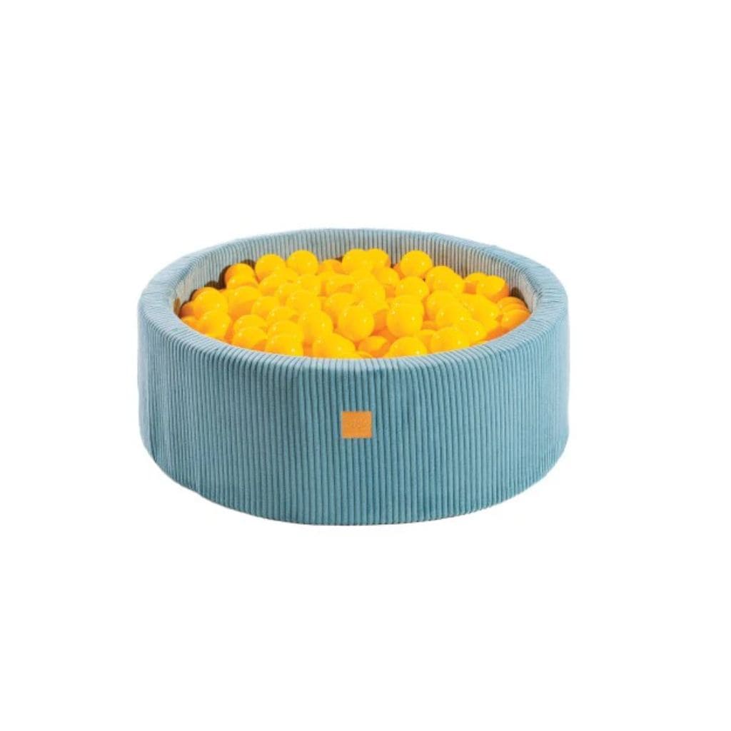 Piscine à Balles Ronde 90x30cm – 200 Balles Jaunes - Aesthetic Turquoise