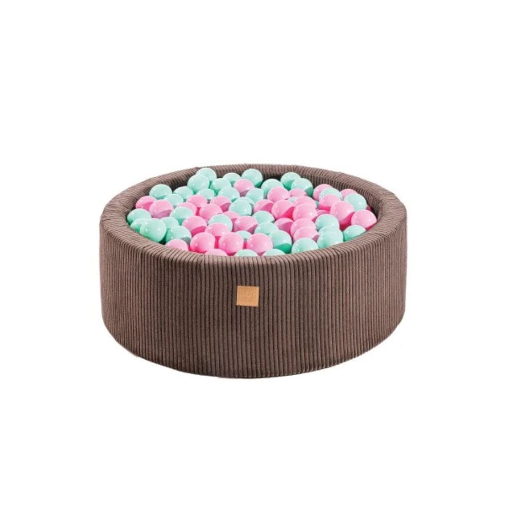 Piscine à Balles Ronde 90x30cm – 200 Balles Bleu & Rose- Aesthetic Brown