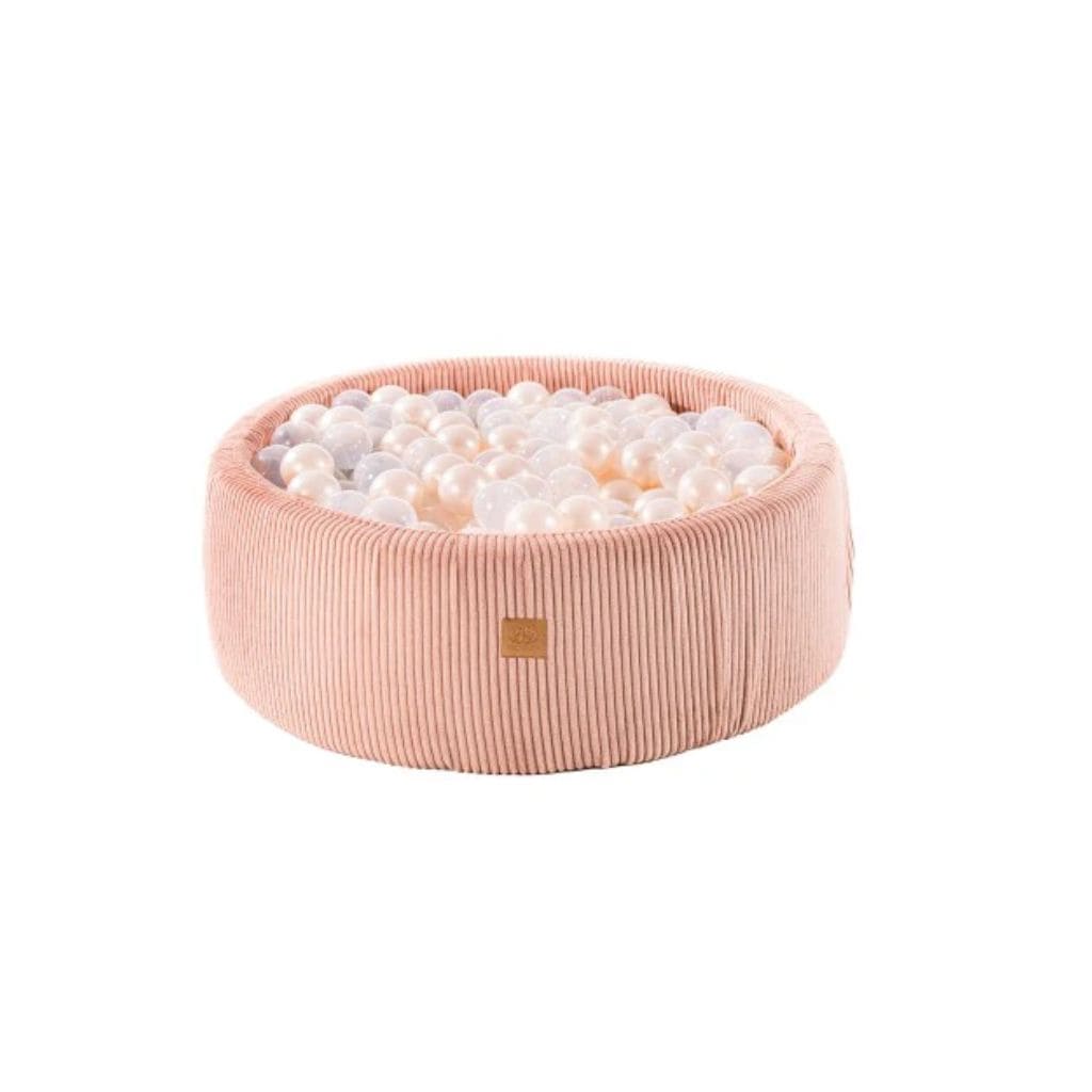 Piscine à Balles Ronde 90x30cm – 200 Balles Orange & Blanc  - Aesthetic Pink
