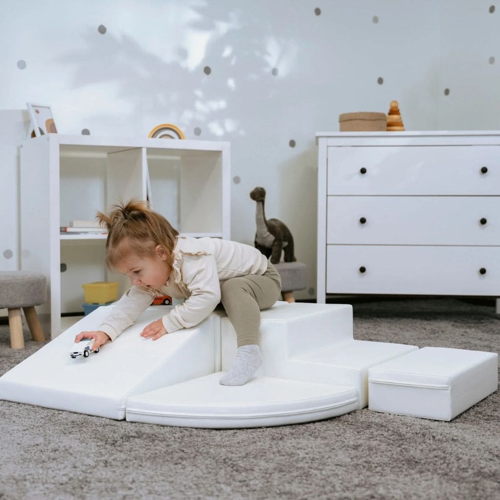 Ensemble de 5 blocs de mousse Soft Play - Coin grimpeur blanc