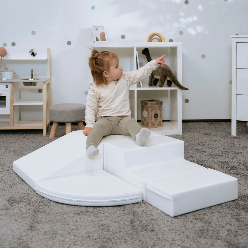 Ensemble de 5 blocs de mousse Soft Play - Coin grimpeur blanc