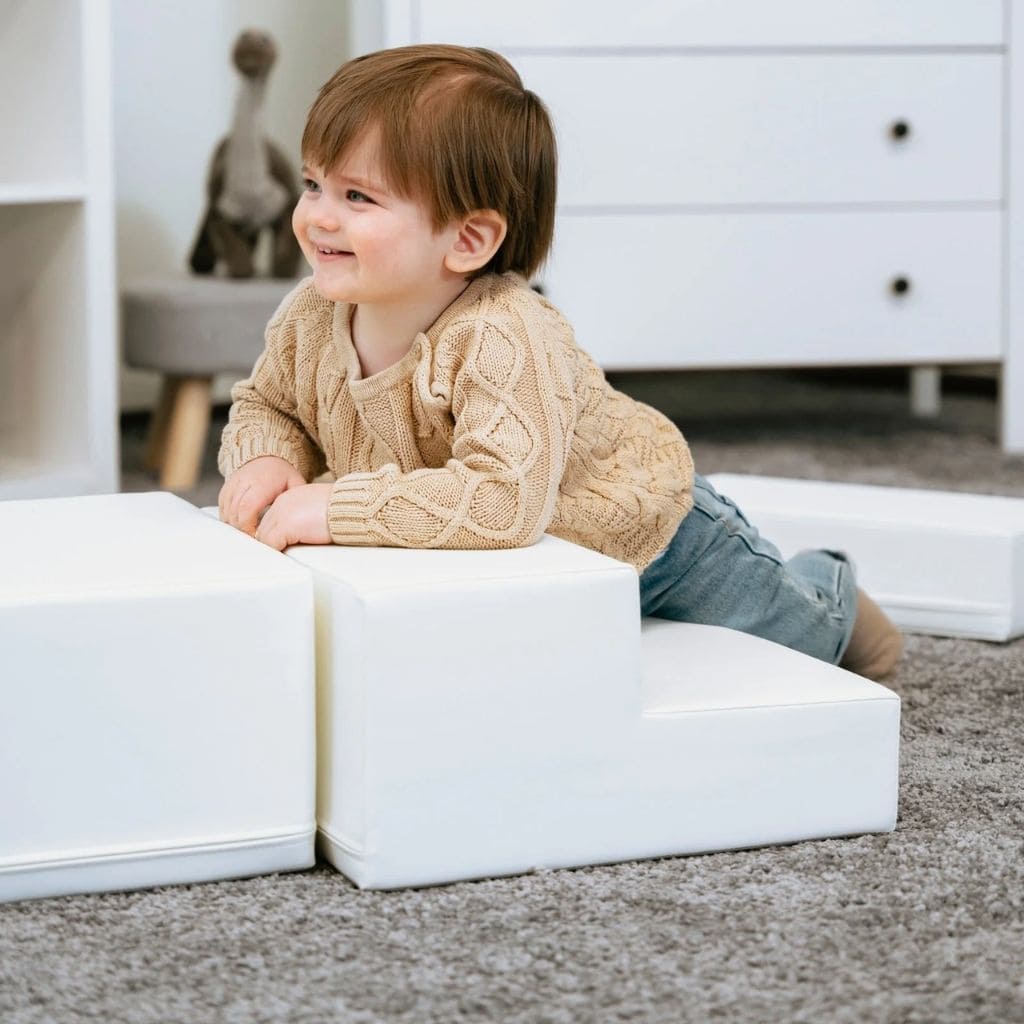 Ensemble de 5 blocs de mousse Soft Play - Coin grimpeur blanc