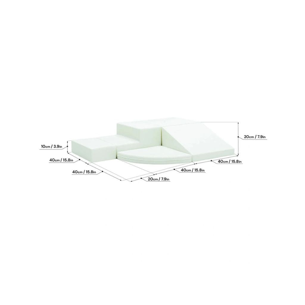 Ensemble de 5 blocs de mousse Soft Play - Coin grimpeur blanc