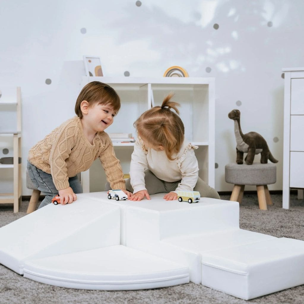 Ensemble de 5 blocs de mousse Soft Play - Coin grimpeur blanc