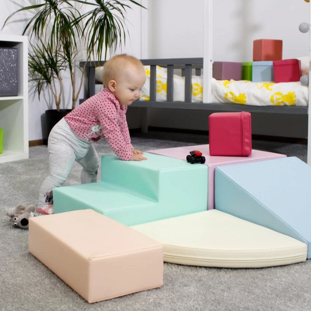 Ensemble de 5 blocs de mousse Soft Play - Coin grimpeur pastel