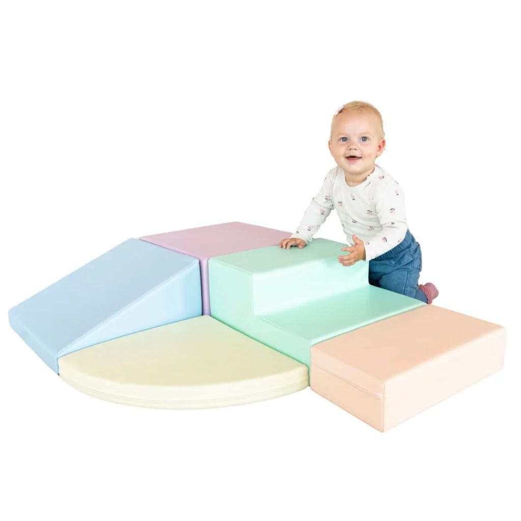 Ensemble de 5 blocs de mousse Soft Play - Coin grimpeur pastel