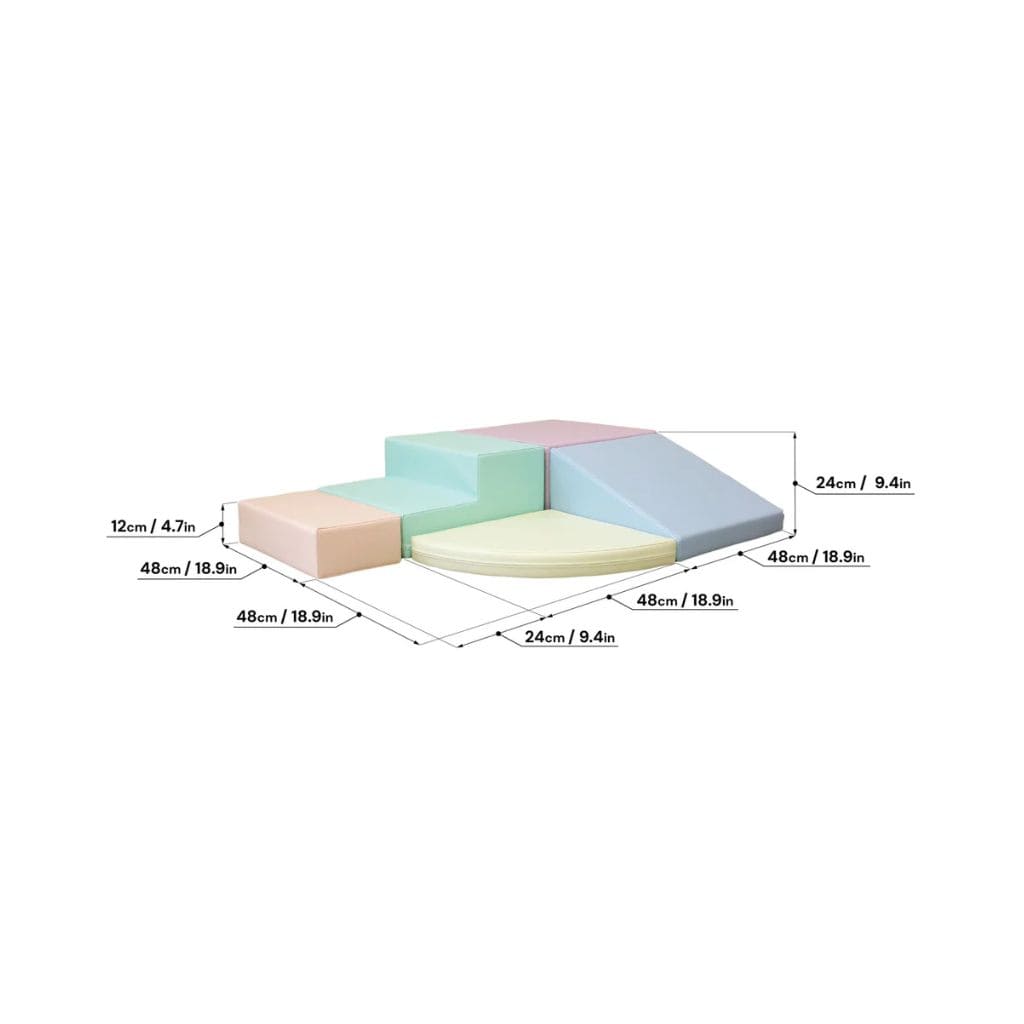 Ensemble de 5 blocs de mousse Soft Play - Coin grimpeur pastel