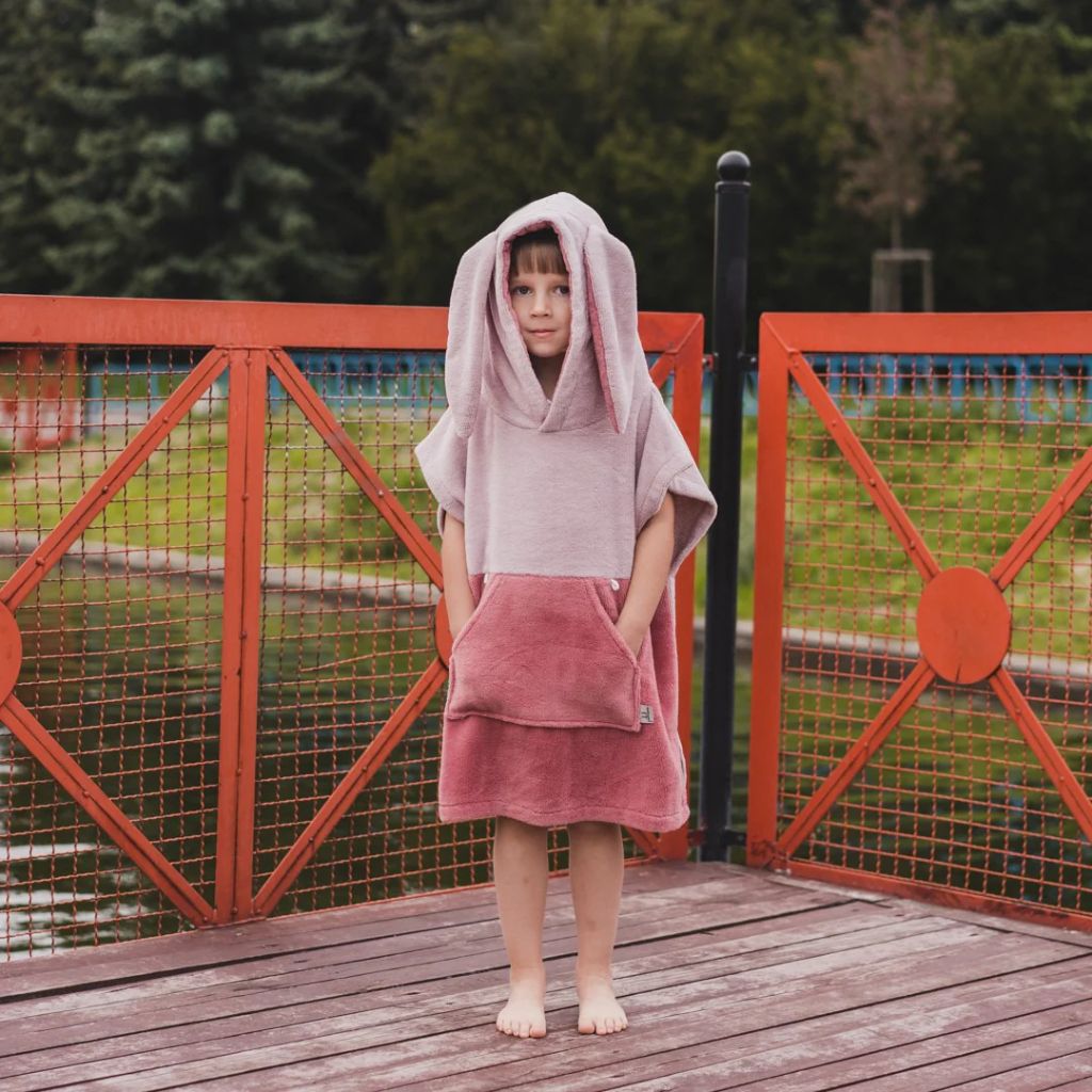 Poncho de Bain Enfant Lapin Rose – Surfbunny