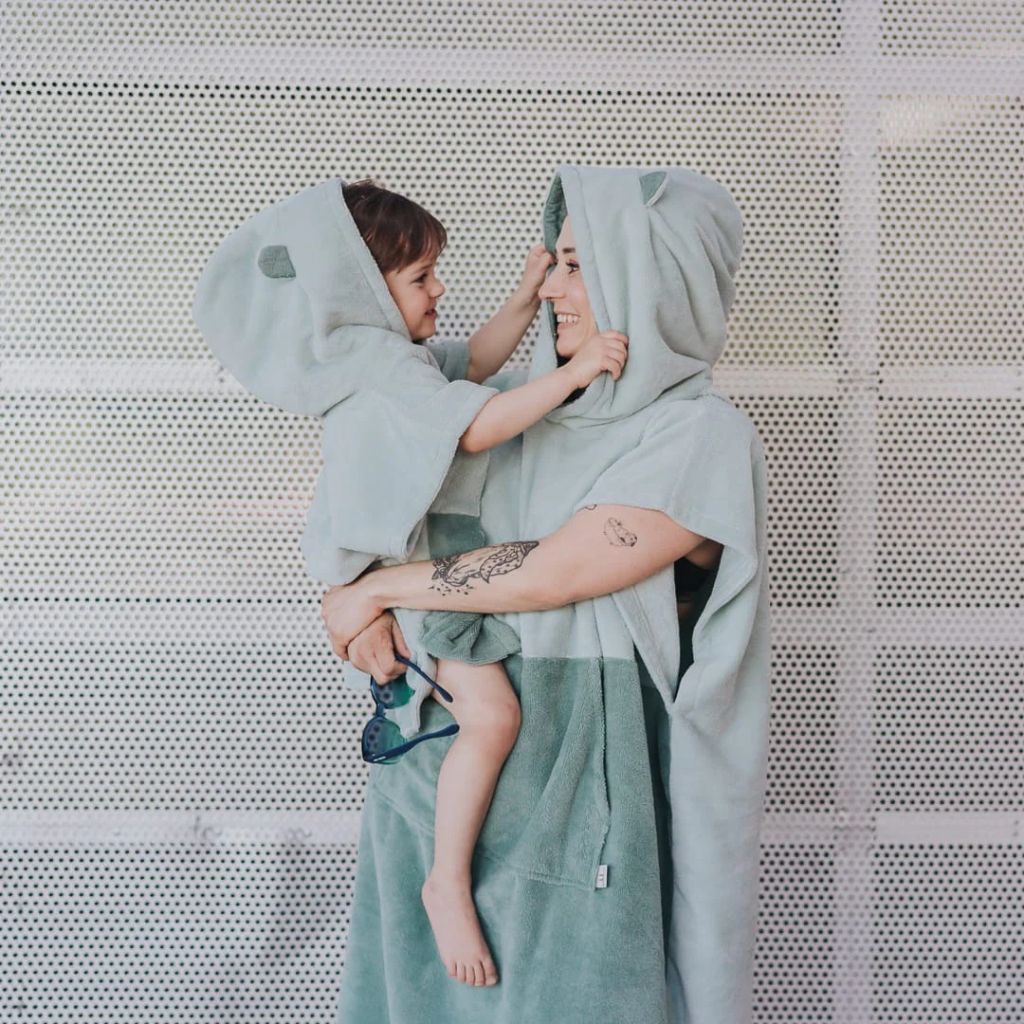 Poncho de Bain Enfant Green - Surfbunny