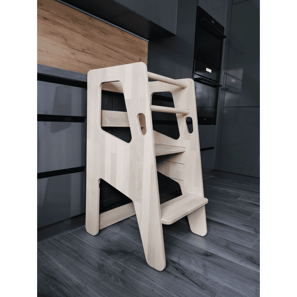 Torre de aprendizaje Montessori Safety+ en Sin / Acabado DIY | Motricidad Tinitto – Fabricación europea