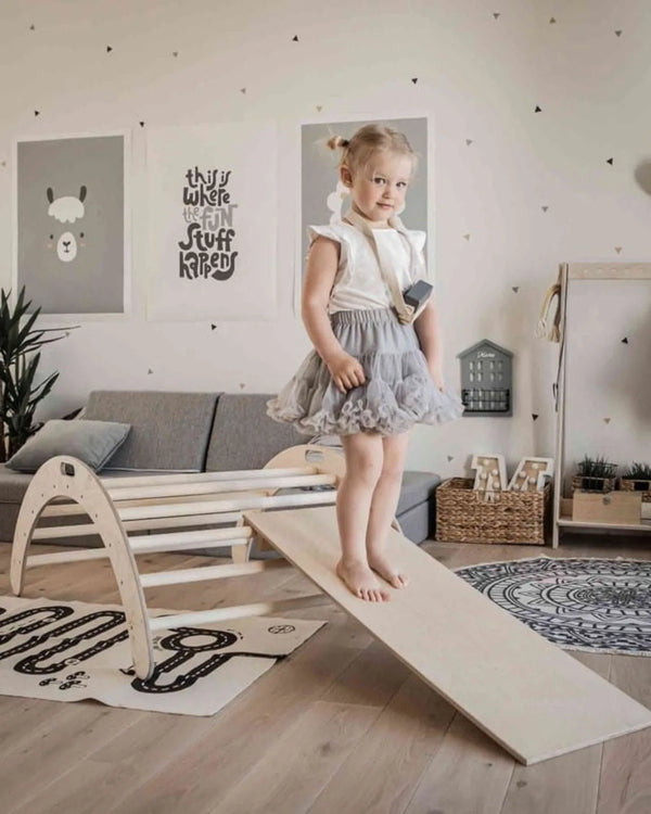 Arche d'Escalade & Bascule Montessori – 2-en-1 | Montessori House Bed – Motricité Montessori pour enfant | Tinitto
