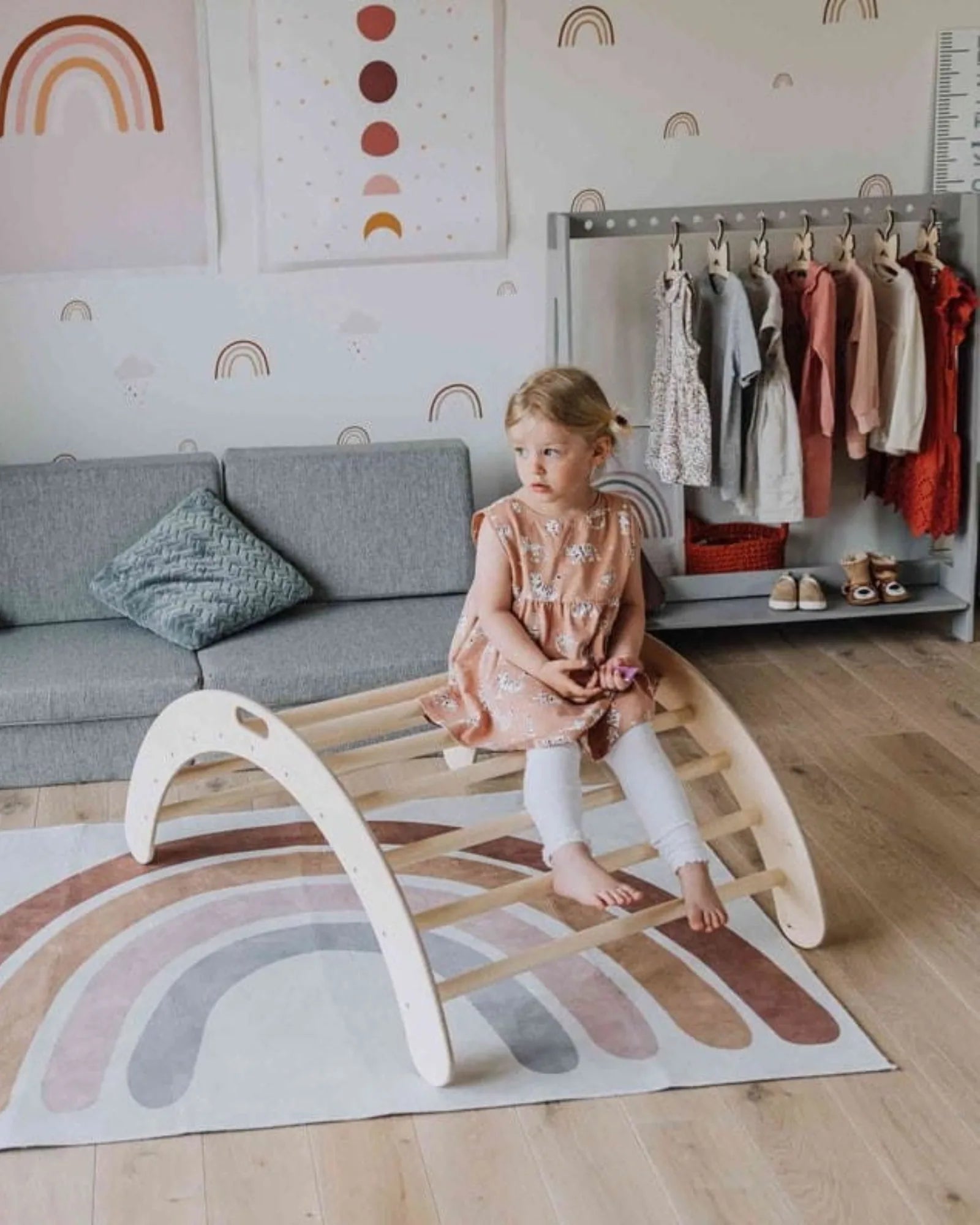 Arche d'Escalade & Bascule Montessori – 2-en-1 | Montessori House Bed – Motricité Montessori pour enfant | Tinitto