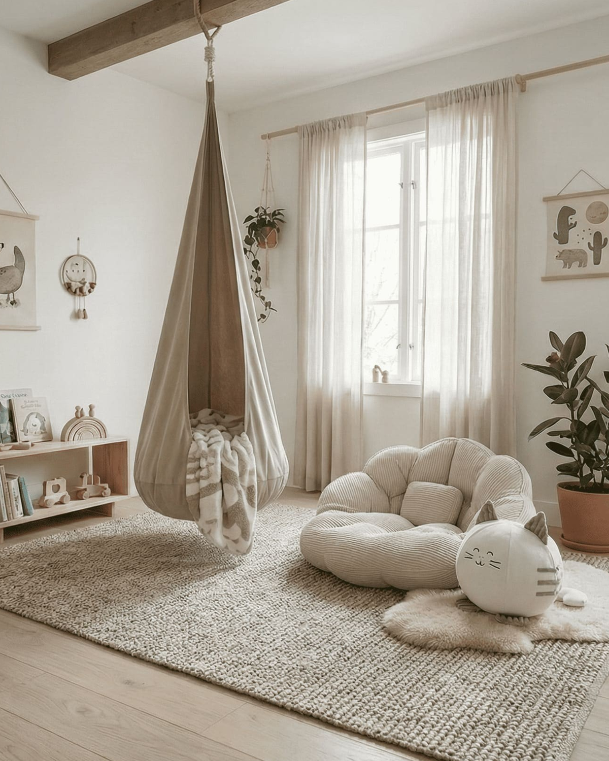 Balançoire Cocon Enfant – Suspendue d'Intérieur bees&amp;blooms
