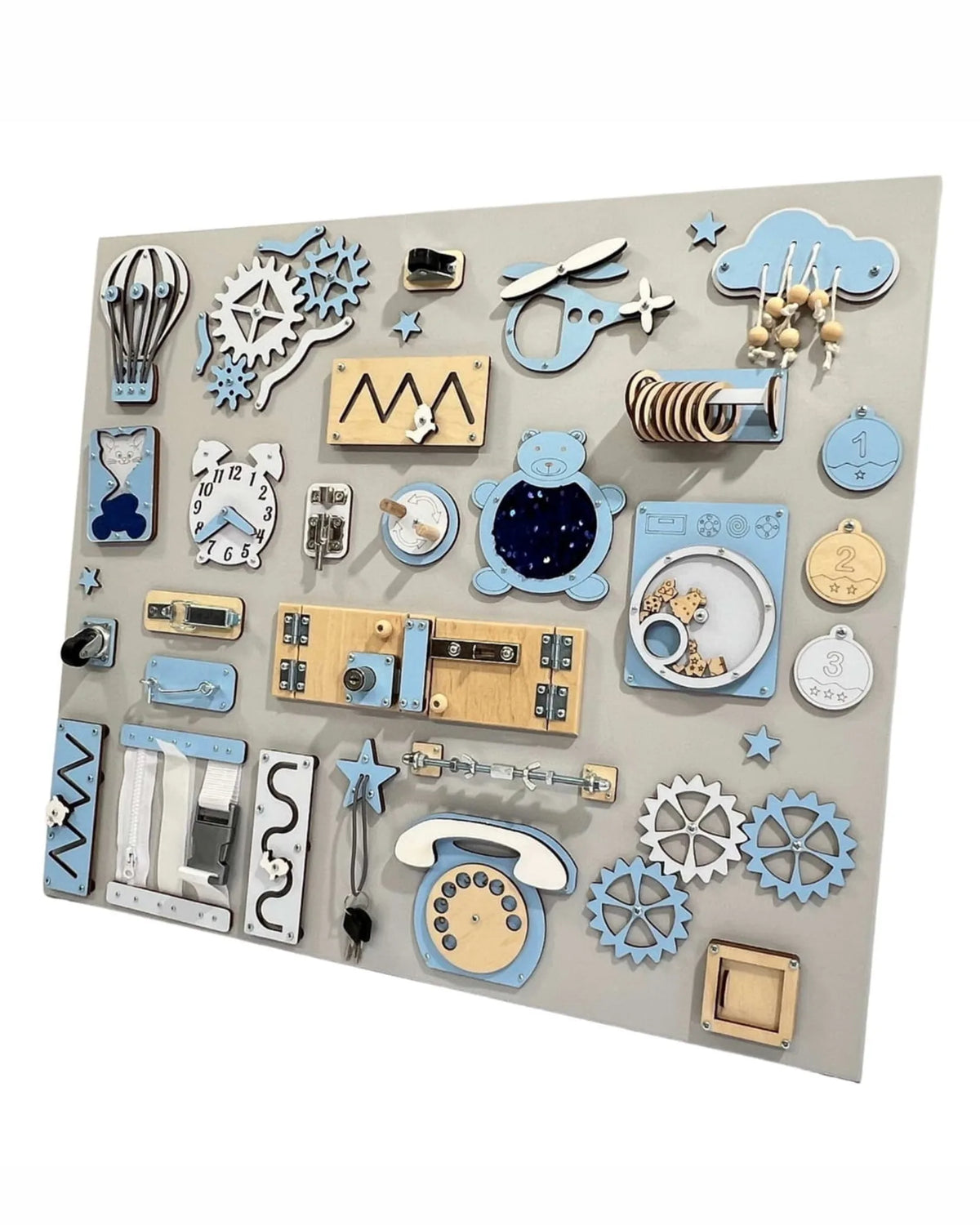 Busy Board Mural BusyBunnyToys – Grande Planche Bois 60×70 cm