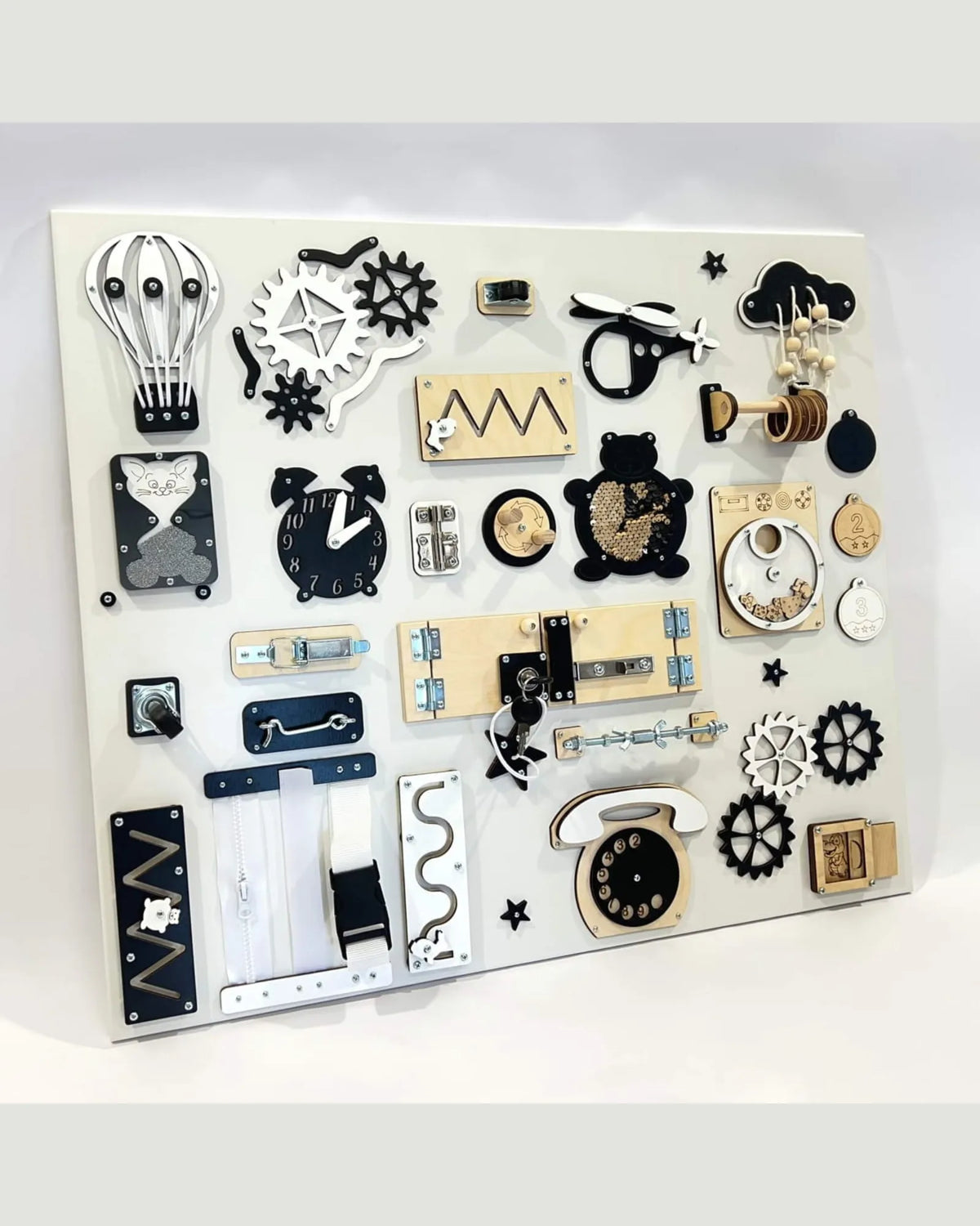 Busy Board Mural BusyBunnyToys – Grande Planche Bois 60×70 cm