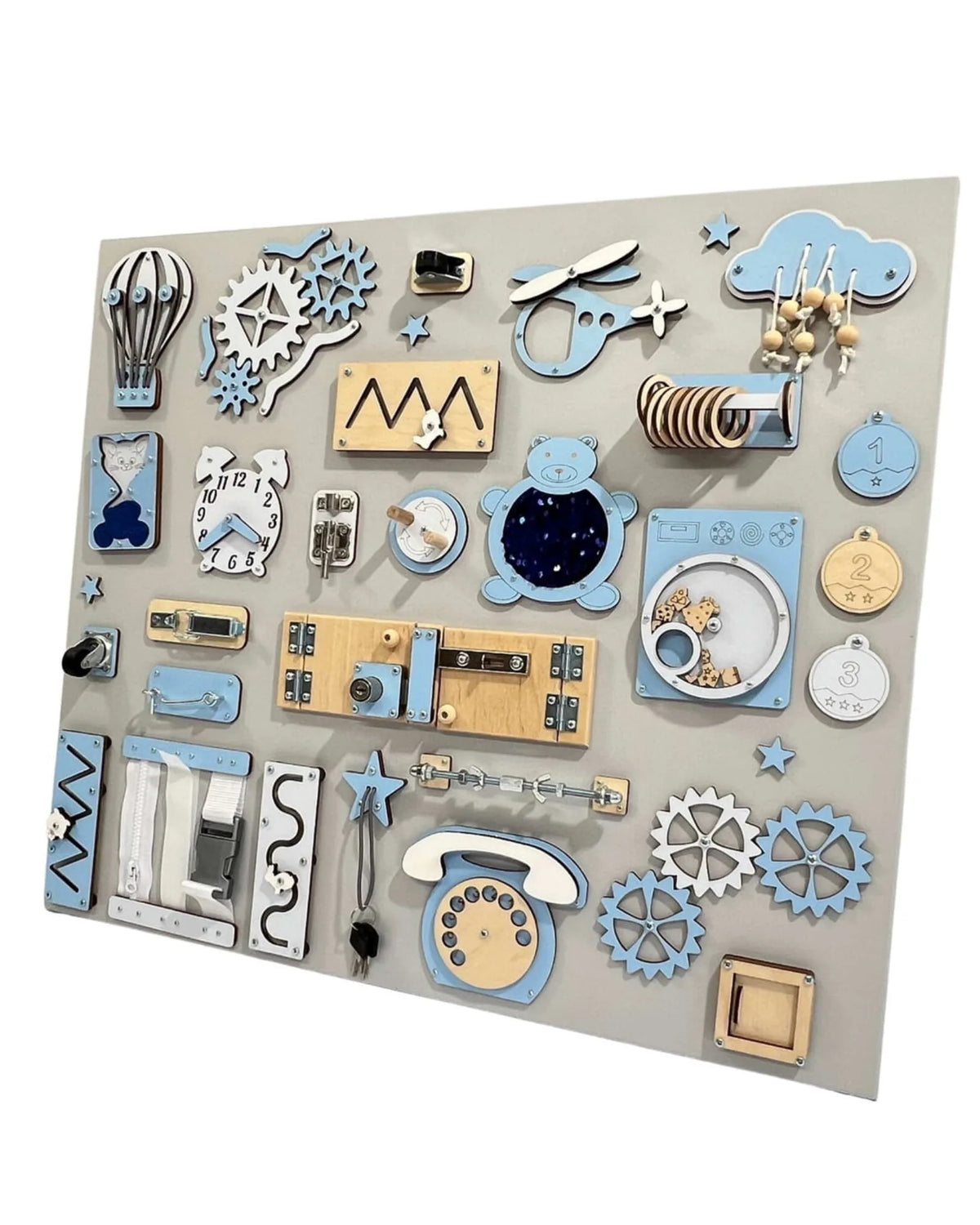 Busy Board Mural BusyBunnyToys – Grande Planche Bois 60×70 cm