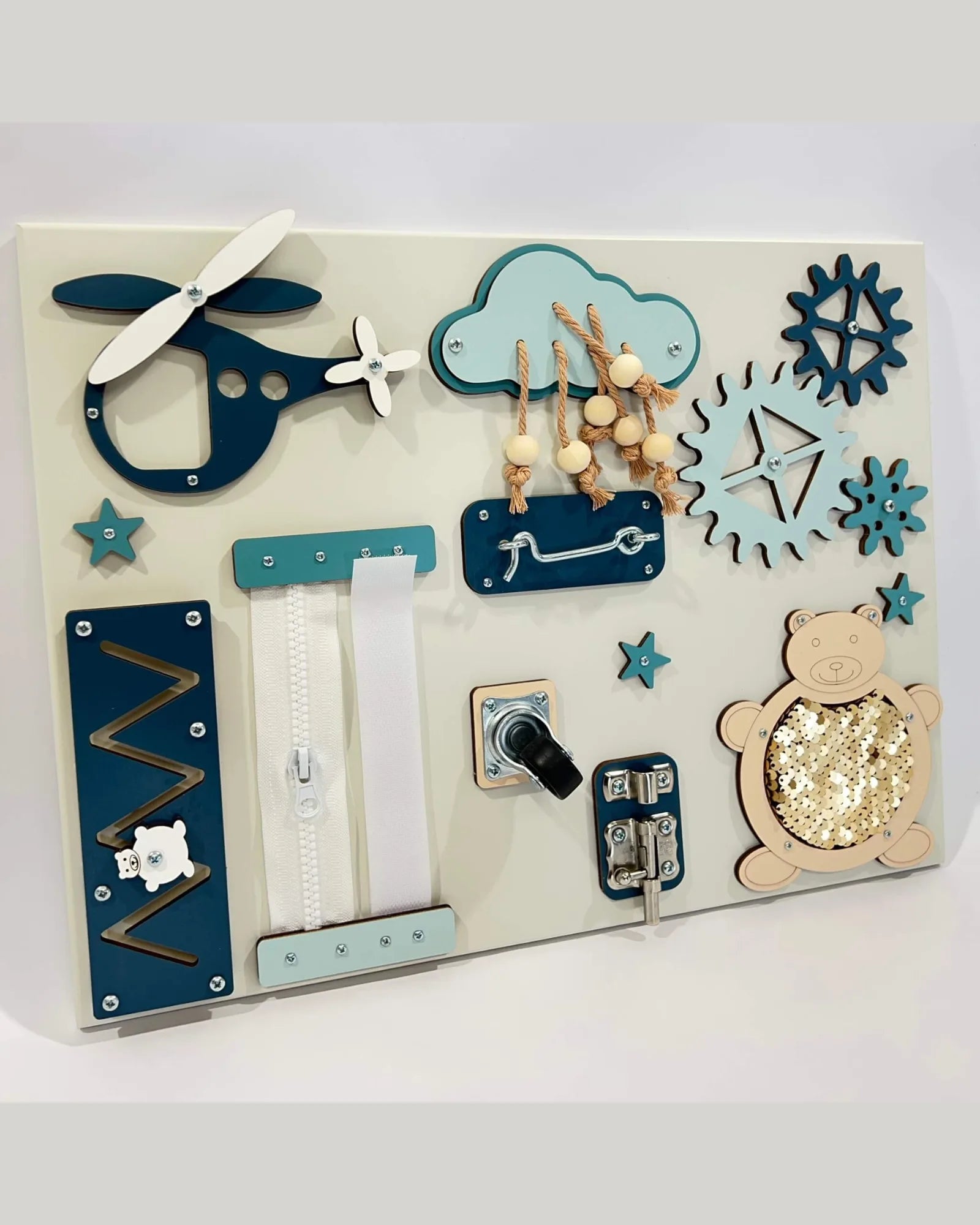 Busy Board Portátil BusyBunnyToys – Planche Sensorielle 30×40
