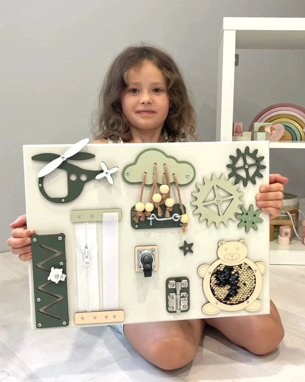 Busy Board Portable BusyBunnyToys – Planche Sensorielle 30×40