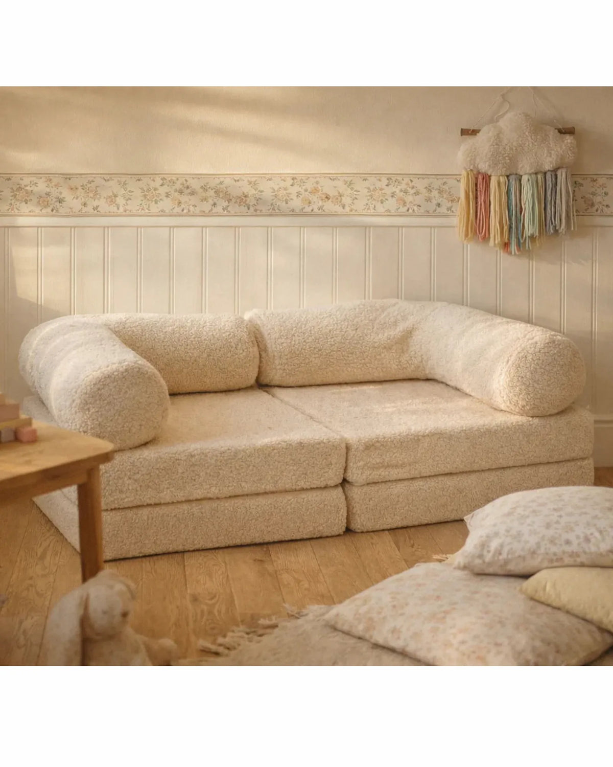 Canapé Modulable Enfant HoneyHug Teddy Crème — bees&blooms – Montessori pour enfant – photo 3