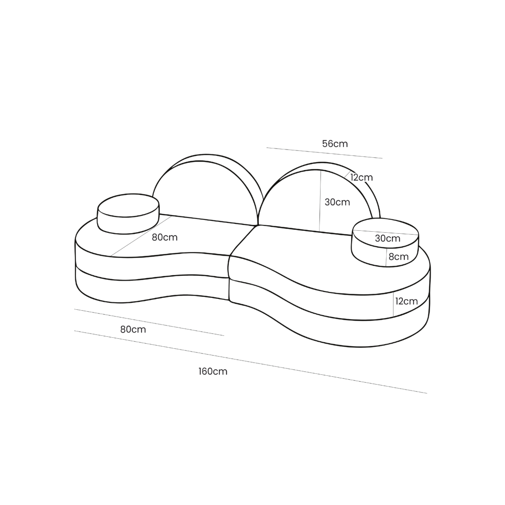 Canapé Modulable Enfant 6 Éléments "Coccolo" - Tissu Doux