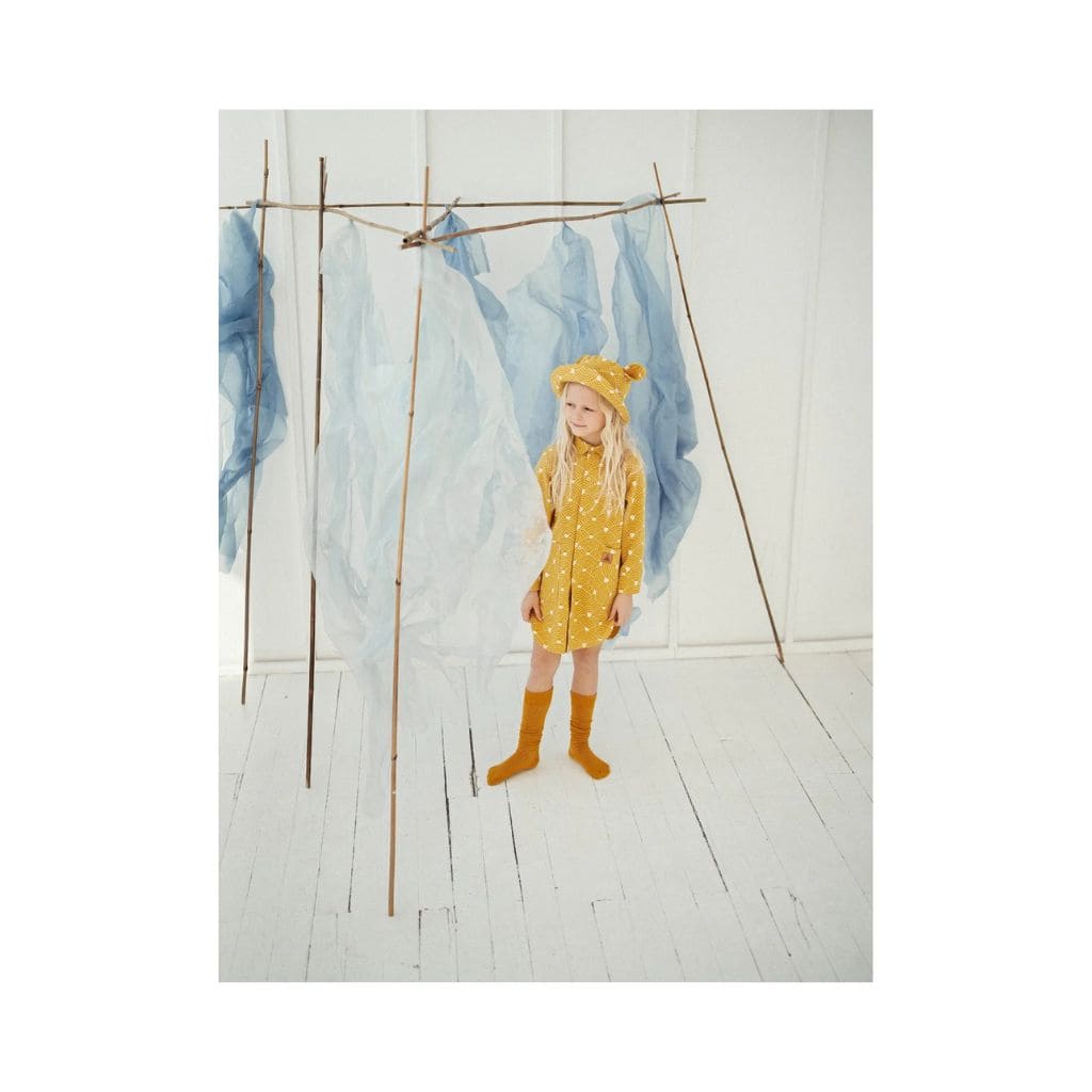 Chapeau Bébé Fantaisie - Oreilles & Vagues sur Moutarde