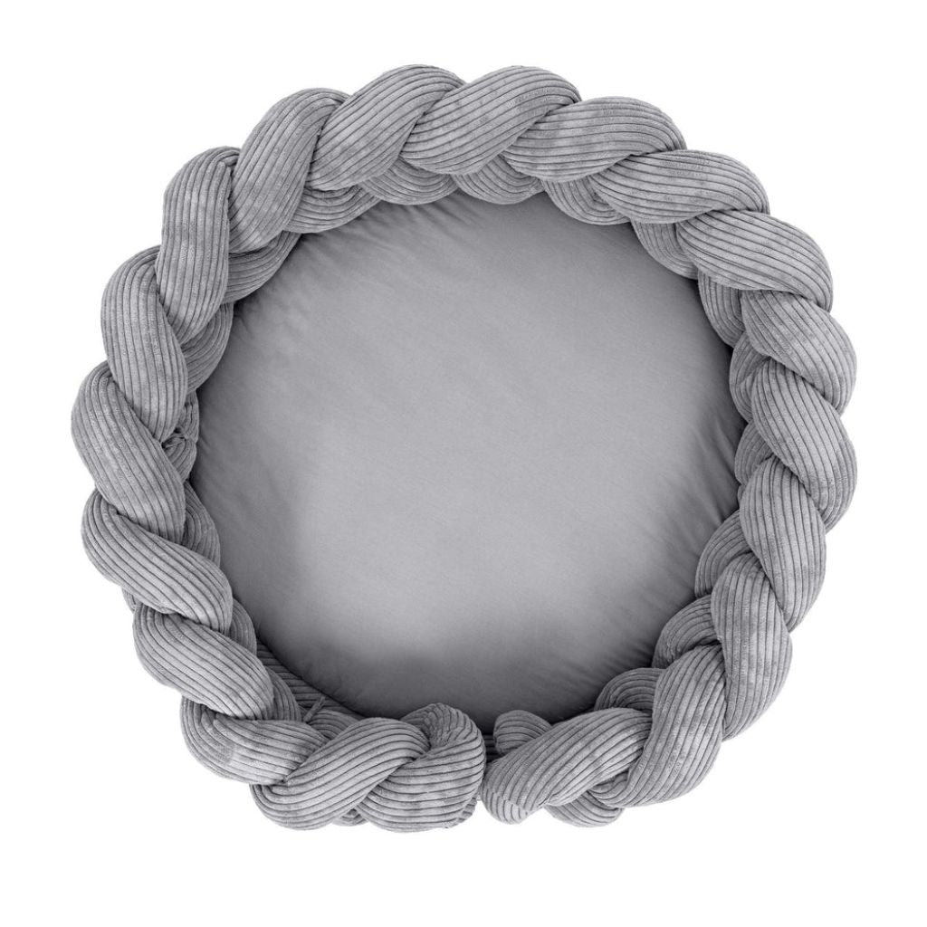 Cocon Bébé 3-en-1 Gris – Tapis d’Éveil & Tour de Lit Tressé