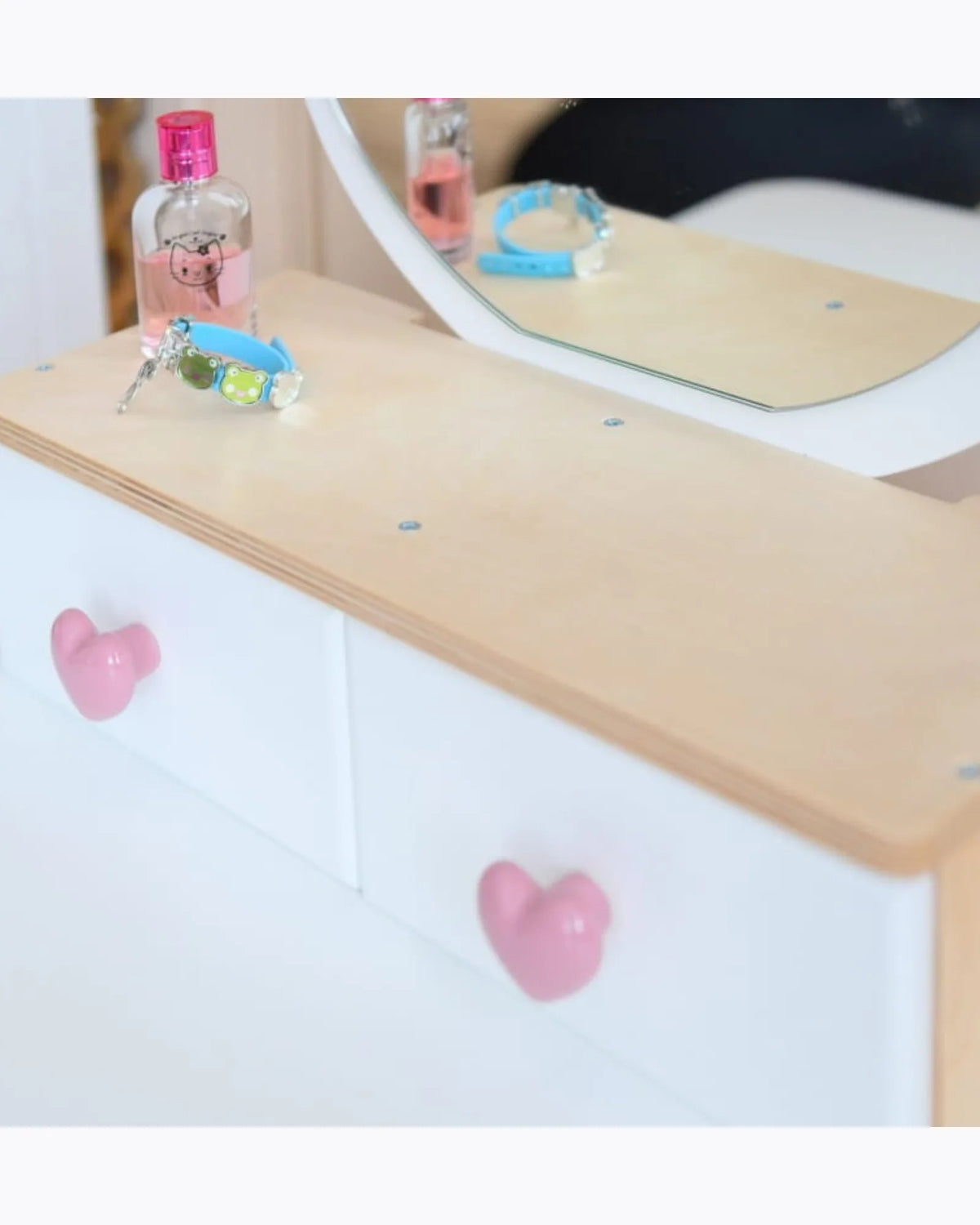 Coiffeuse Enfant "Tulipe" – Design Floral & Miroir (Bois Naturel) – Montessori pour enfant – photo 10