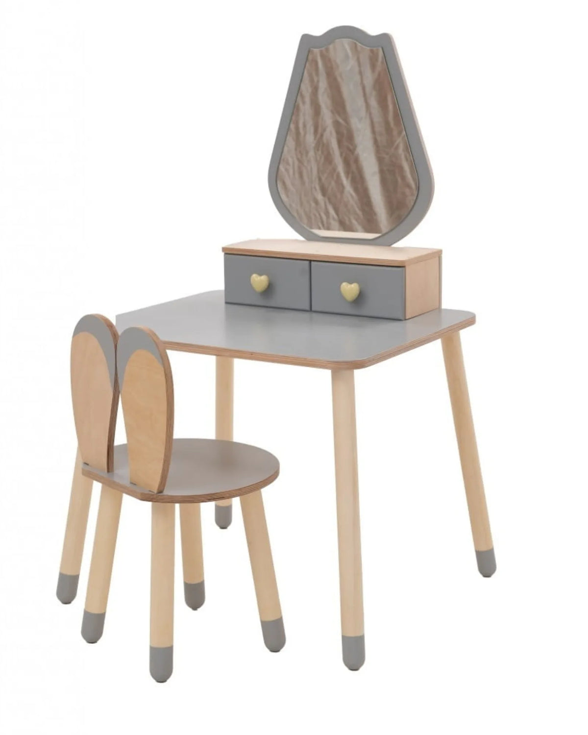 Coiffeuse Enfant "Tulipe" – Design Floral & Miroir (Bois Naturel) – Montessori pour enfant – photo 8