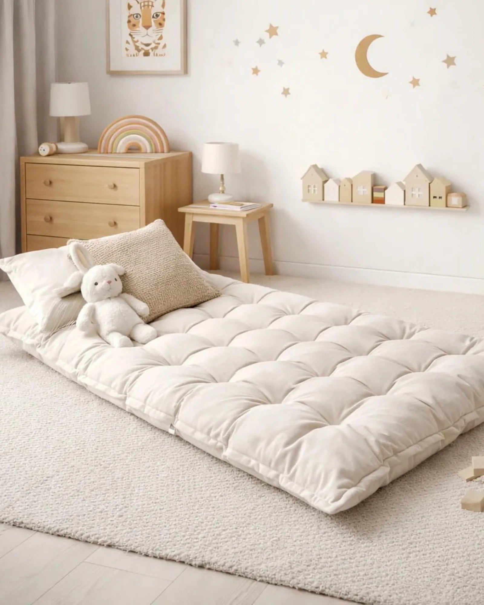 Coussin de Sol Enfant Matelassé — bees&blooms – Montessori pour enfant – photo 1