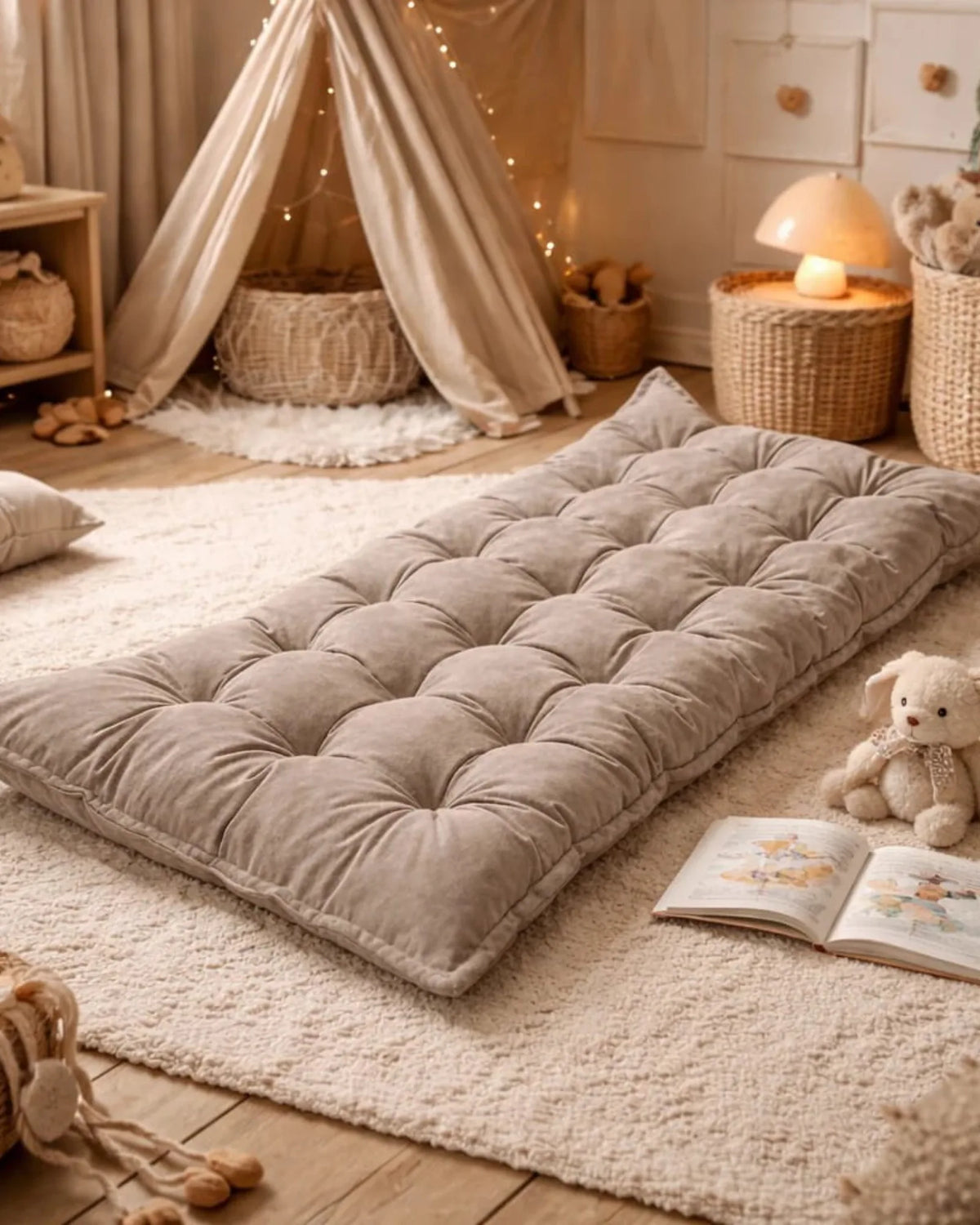 Coussin de Sol Enfant Matelassé — bees&blooms – Montessori pour enfant – photo 7