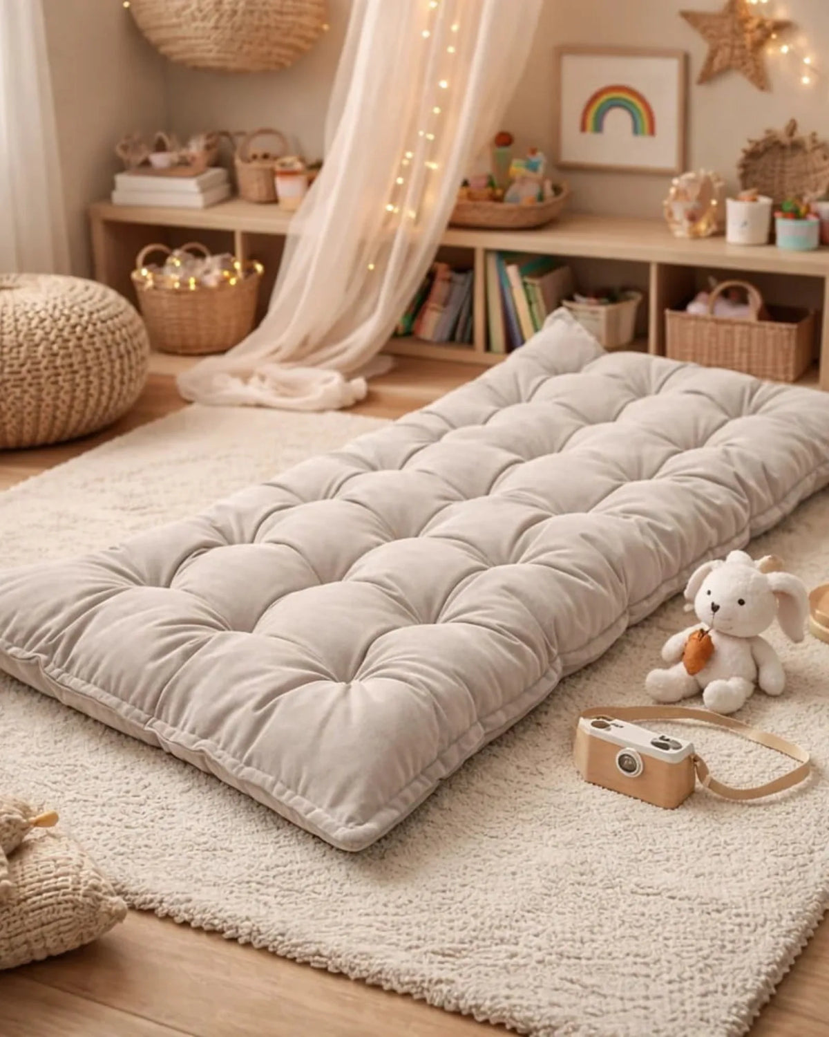 Coussin de Sol Enfant Matelassé — bees&blooms – Montessori pour enfant – photo 6