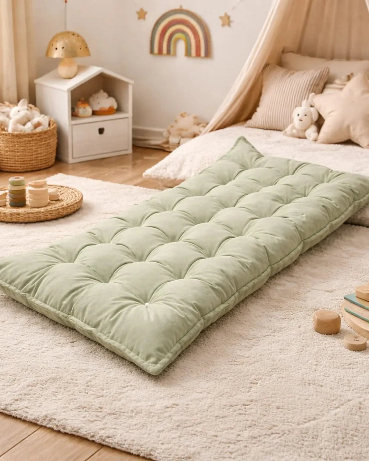 Coussin de Sol Enfant Matelassé — bees&blooms – Montessori pour enfant – photo 5