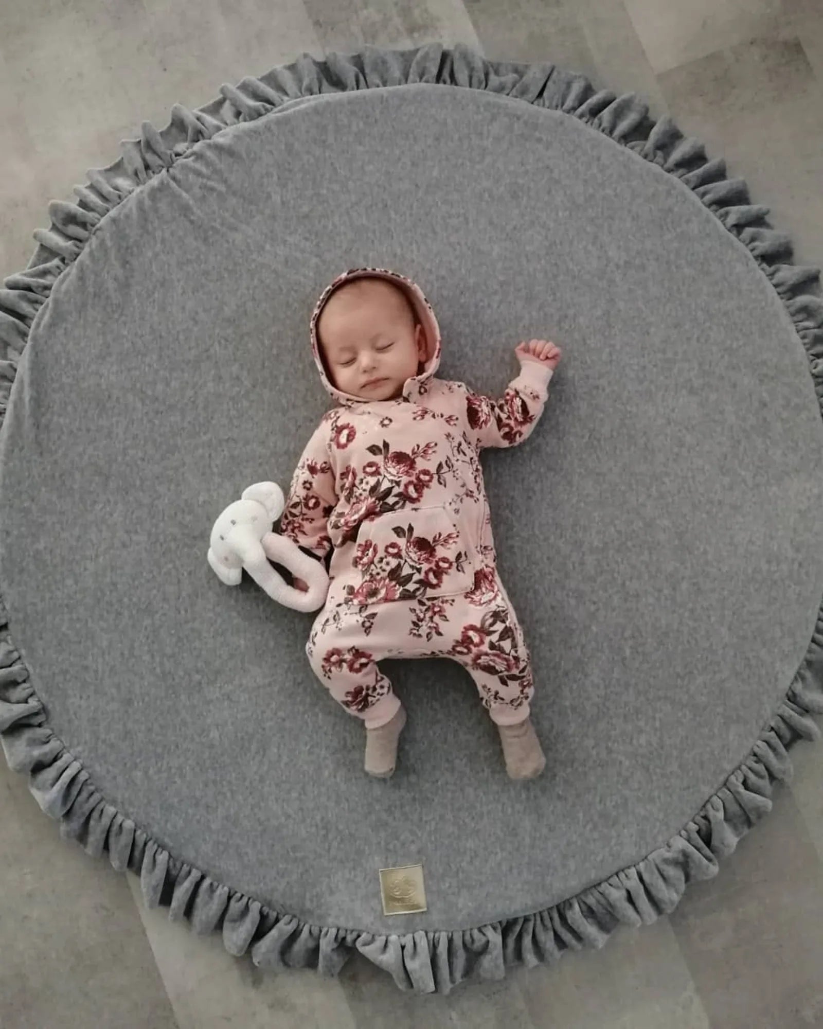 Tapis de Jeu Rond avec Volant — Velours (Ø 100 cm) – Montessori pour enfant – photo 1