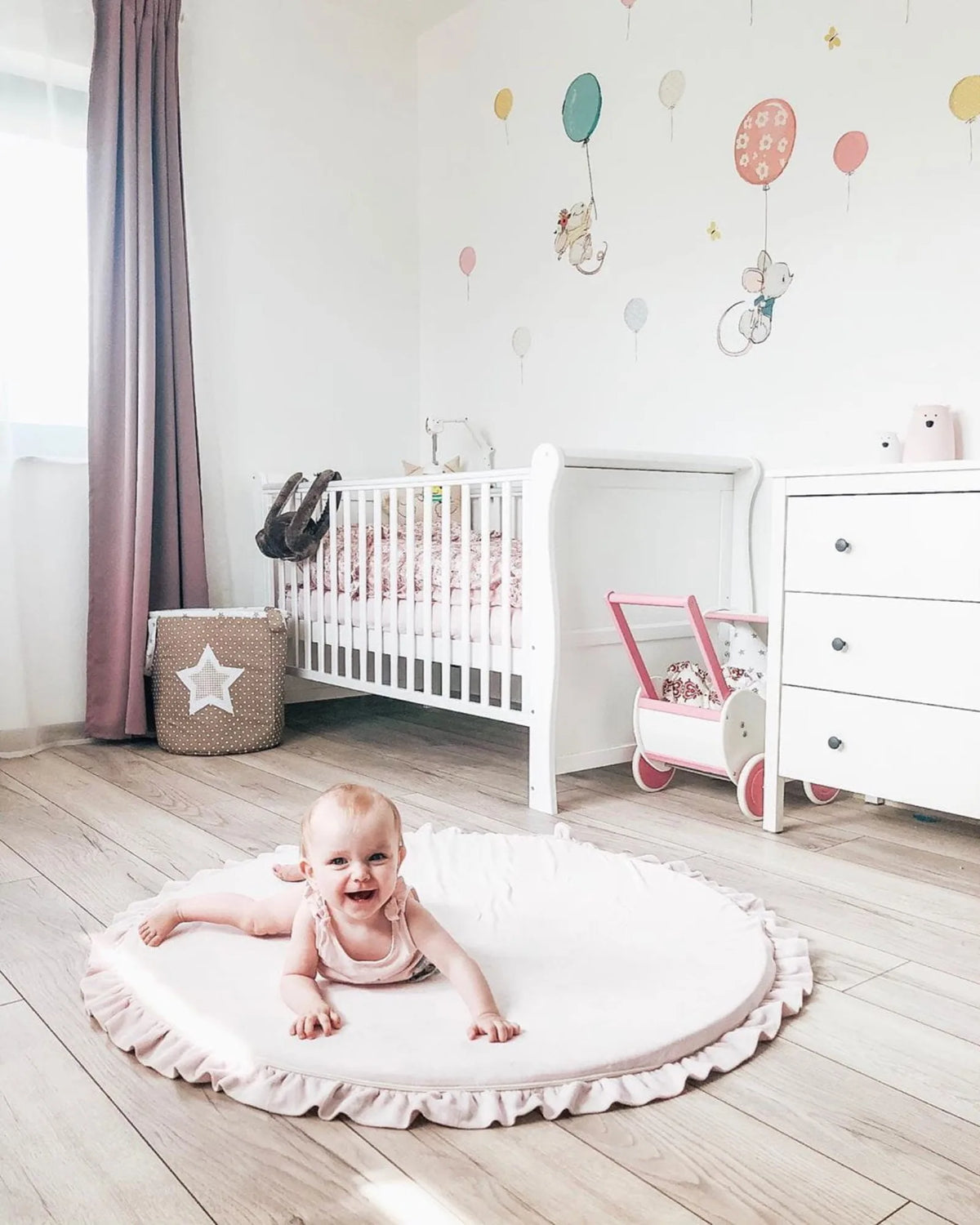 Tapis de Jeu Rond avec Volant — Velours (Ø 100 cm) – Montessori pour enfant – photo 3