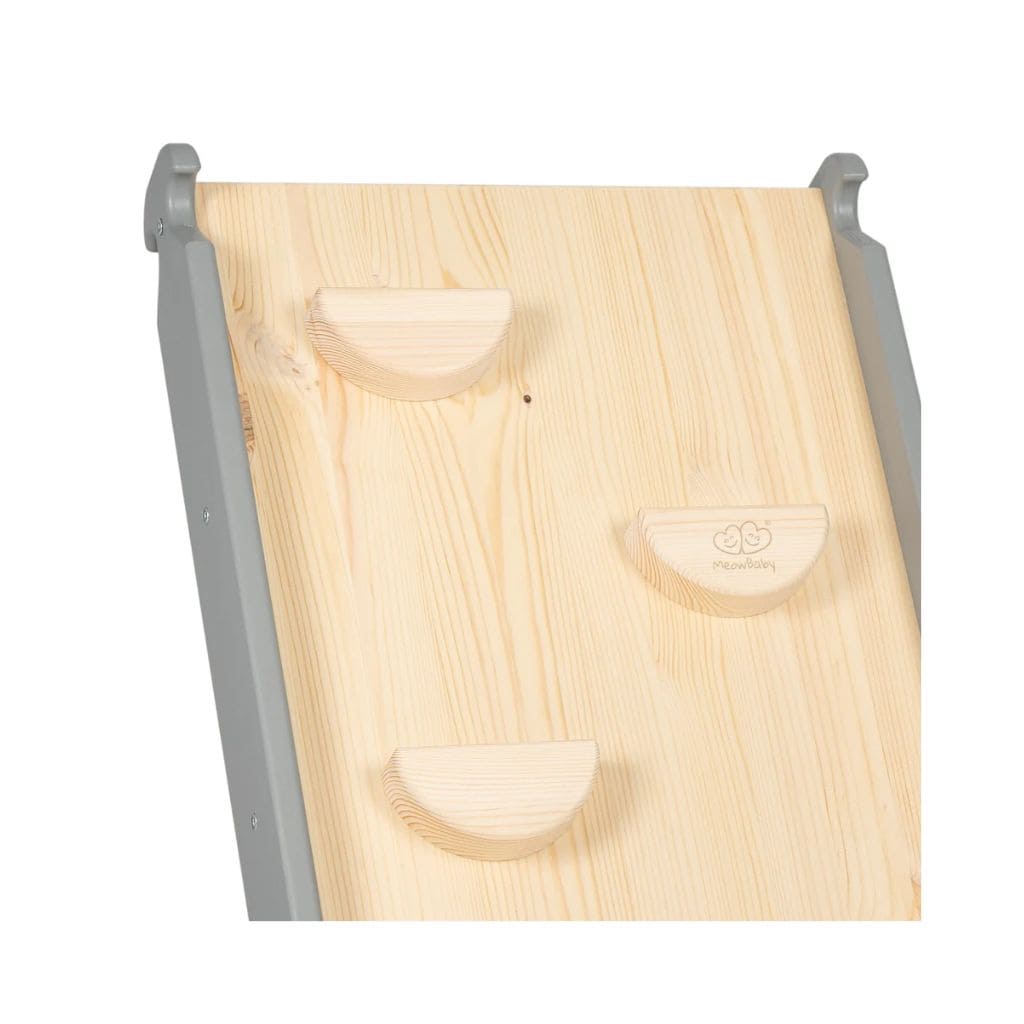 Échelle avec Toboggan & Mur d’Escalade – Gris Montessori