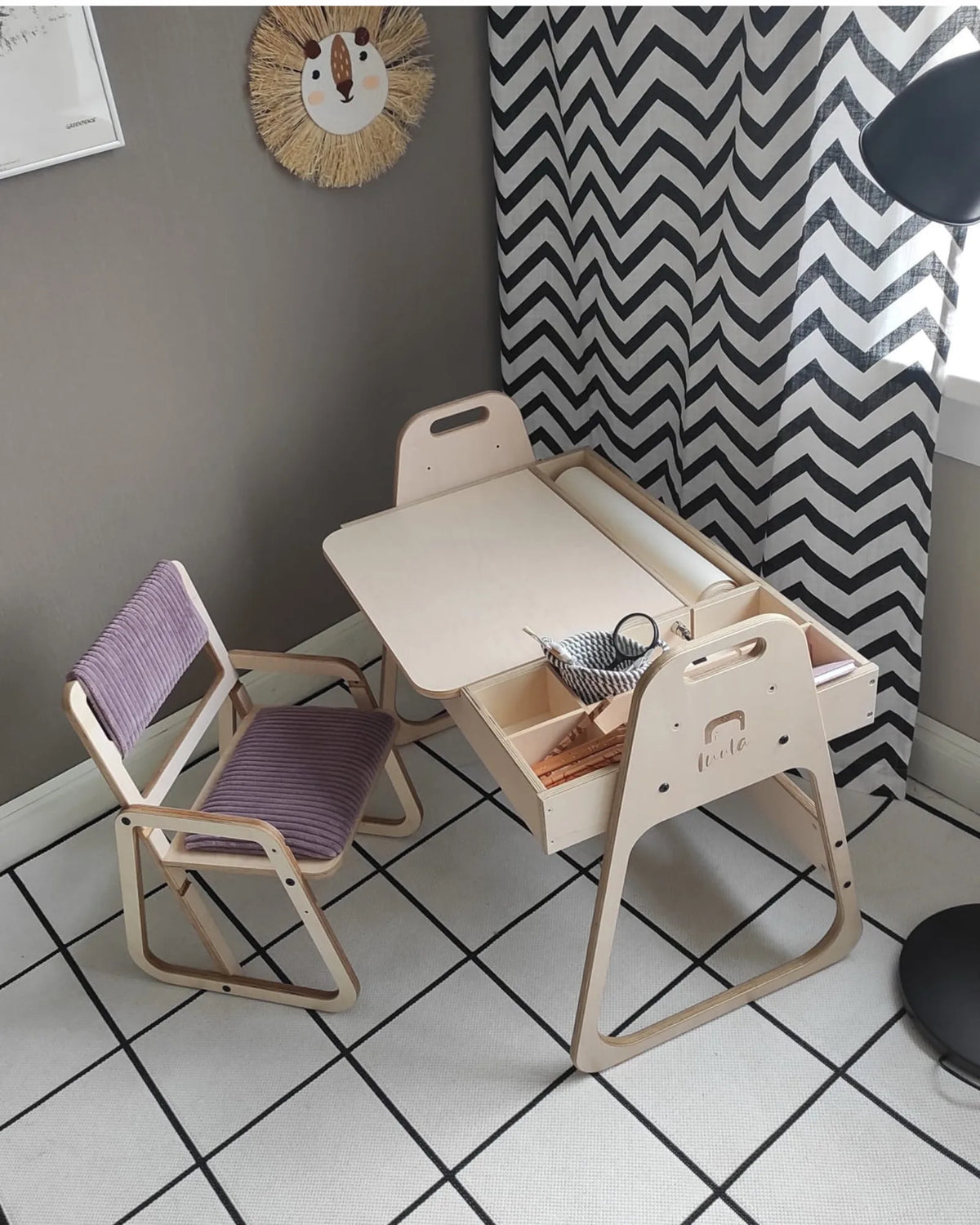 Ensemble Bureau & Chaise Évolutif "Julle" – Set Créatif & Sensoriel – Montessori pour enfant – photo 5