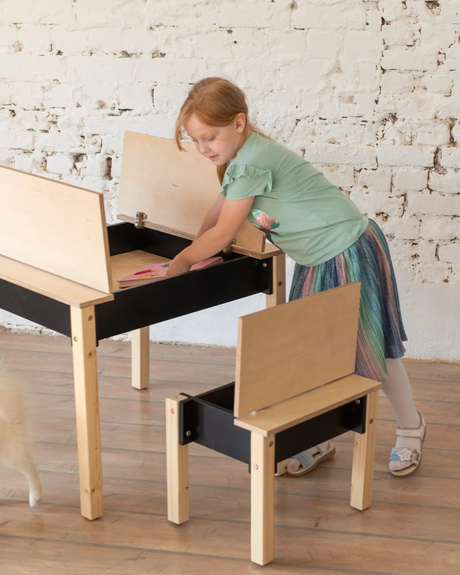 Ensemble Bureau & Chaise "Smart Storage" – Rangement Intégré (2 - 7 ans) – Montessori pour enfant – photo 1