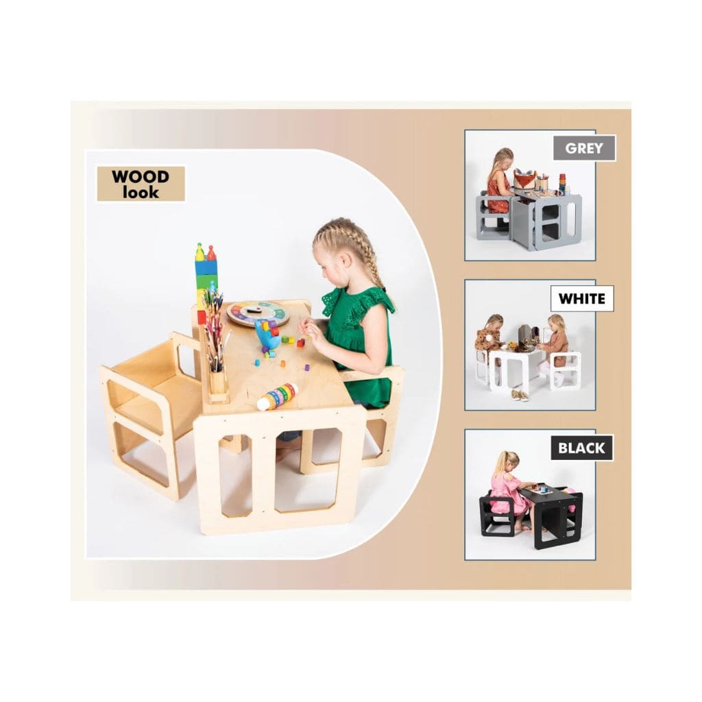 Ensemble Montessori Sevrage – Table + 2 Chaises