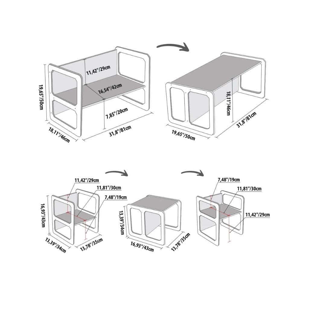 Ensemble Montessori Sevrage – Table + 2 Chaises
