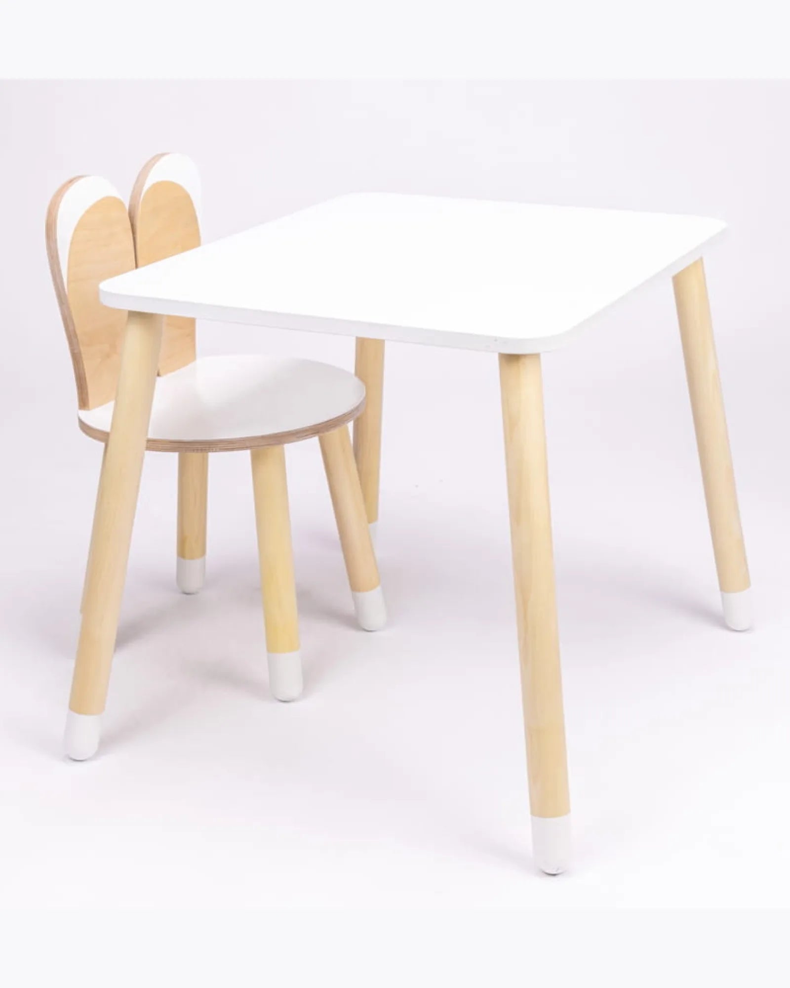 Ensemble Table & Chaise "Little Bunny" – Bois Naturel (2 - 7 ans) – Montessori pour enfant – photo 1