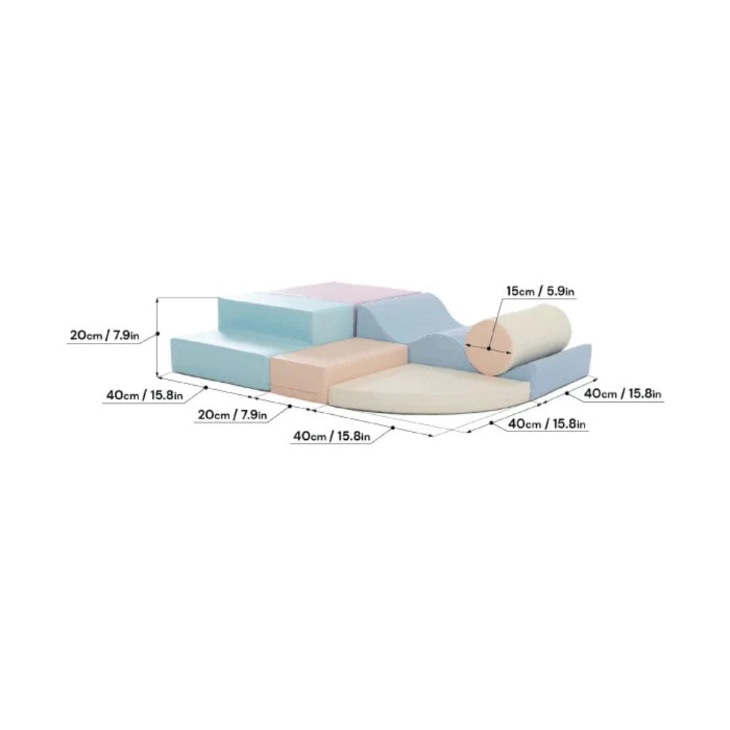 Ensemble de 6 Blocs de Mousse Soft Play - Pastel Clair
