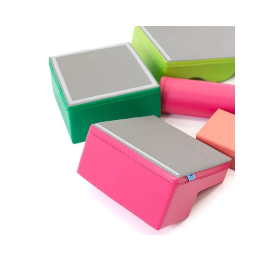 Ensemble de 6 Blocs de Mousse Soft Play - Pink & Green
