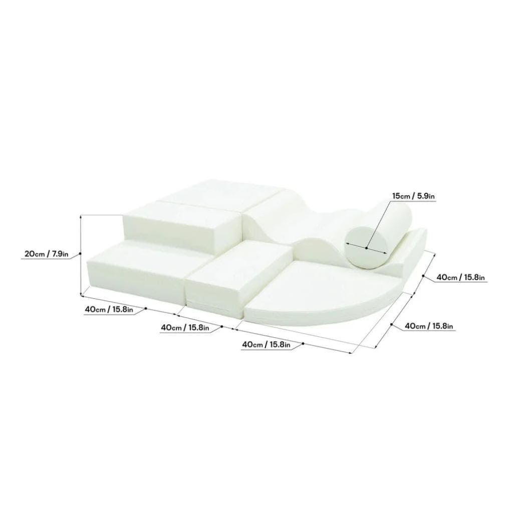 Ensemble de 6 Blocs de Mousse Soft Play -  White Explorer