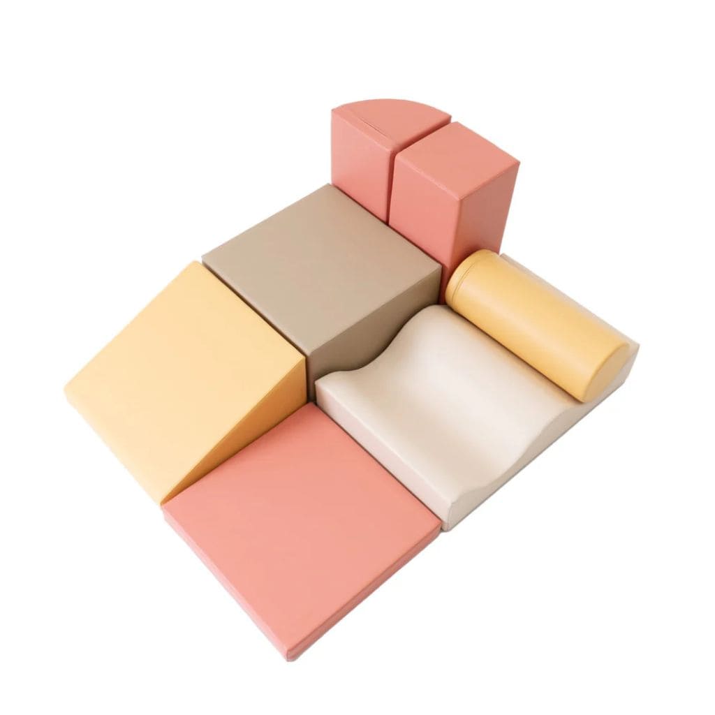 Ensemble de 7 Blocs de Mousse Soft Play- Pastel Pink